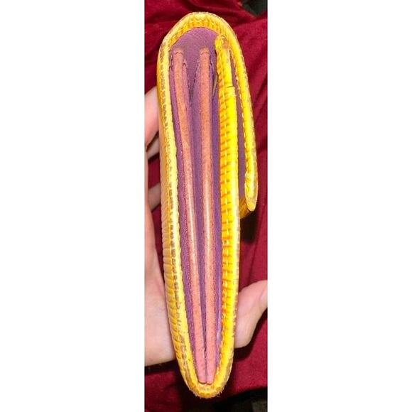 AUTHENTIC Louis Vuitton LV Yellow Epi Leather Long Wallet Purple Inside … - Picture 4 of 6